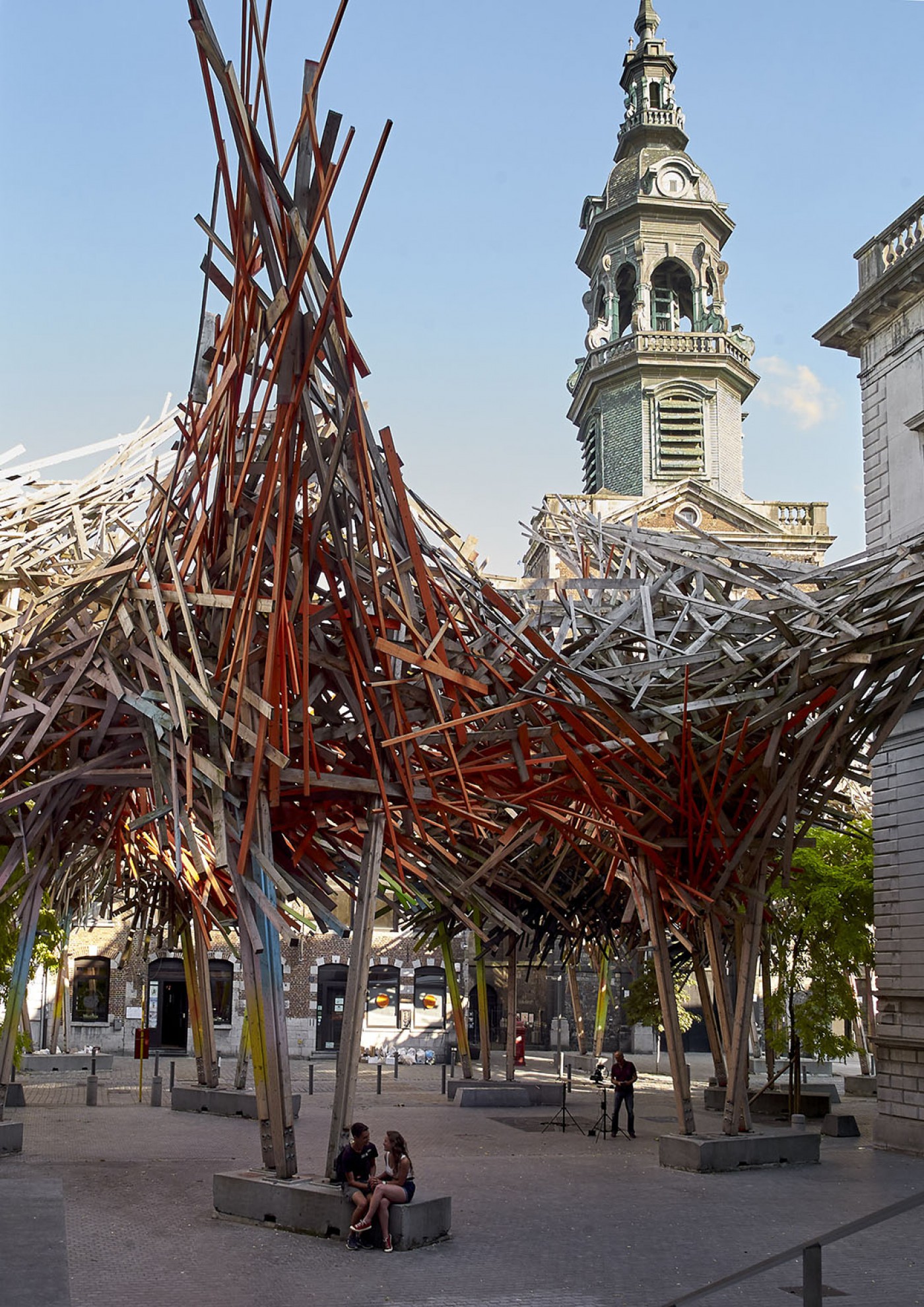 Sculpture in the middle of a town